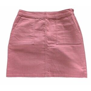 prAna Mini Skirt Womens Size 4 Pink Denim Organic Cotton